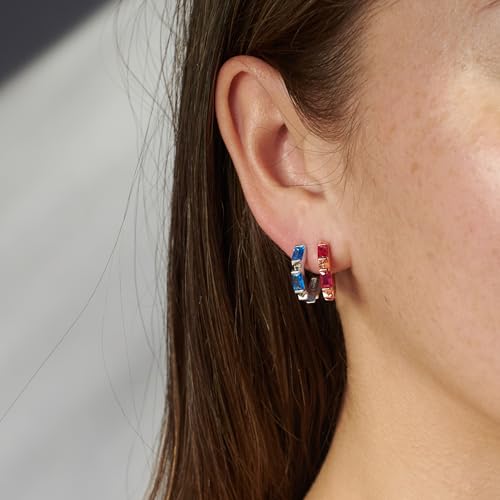 OA Ora Ana Claire Huggie Hoops – Oprah’s Favorite Things 2024 - 18k Gold Vermeil or Rose Gold Vermeil, 925 Sterling Silver, Hypoallergenic Cubic Zirconia Baguette Cut Accents, Elegant Lightweight Hoop Earrings for Women4