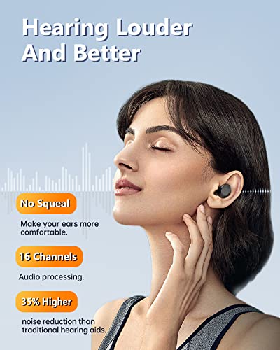 Hearing Aids Reachrgeable-Hearing Aids For Senior,Digital Hearing Amplifier Sound Amplifier For Ears Hearing Aid Earbuds Devices For Adult, Black #TOP1