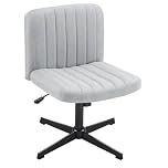 Panana Office Chair for Home Mid-Back No Wheels Fabric Padded Seat Chair Armless Seat Height Adjust Gas Lift Chair (Grey)