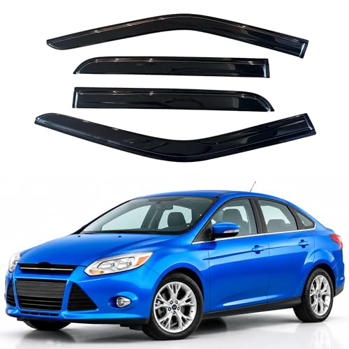 Image of IG Window Visors Fit for 2012-2018 Ford Focus, Out-Channel Rain Guards Vent Wind Deflectors 4PC, Car Accessories for 12-18 Focus