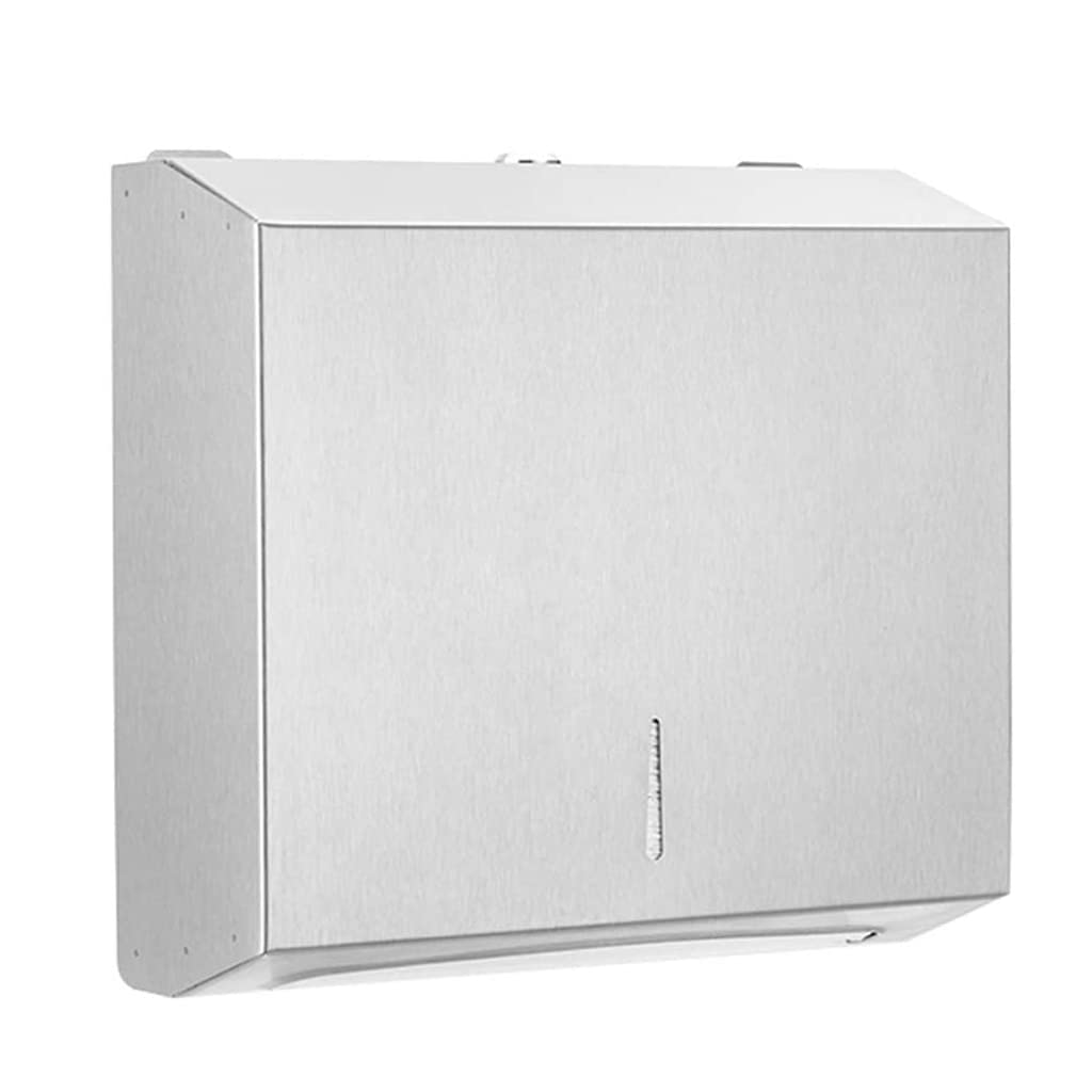 BKEKM Dispenser Salviette Dispenser di Asciugamani di Carta Commerciale Dispenser di Asciugamani da Parete in Acciaio Inossidabile Porta Asciugamani di Carta da Bagno Impermeabili Moda