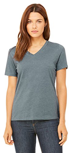 BELLA+CANVAS Ladies' Relaxed Heather CVC Jersey V-Neck T-Shirt,Heather...