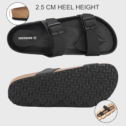 Image of Centrino Men's Berkin-Style Slip-On Sandals | Open Toe Design | Soft PU Footbed | Lightweight & Comfortable | Arch Support | On-Grip Sole | Casual Outdoor Wear (6863)