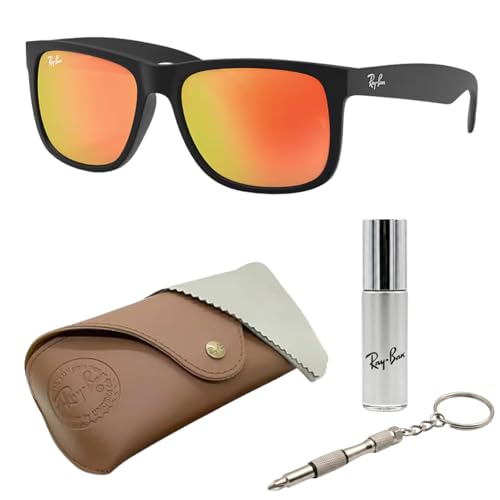 Image of Ray-Ban RB4165 JUSTIN COLOR MIX Square Shaped Sunglasses for Men with Official RAYBAN Eyewear Kit