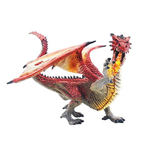 Rileryan Dragon Figurine Magic Dragon Figurine Realistic Plastic Flying Dragon Figurine For Collection Science Educational Prop Miniature Magic Dragon Statue Home Decor Accessorie, Spitfire Dragon #TOP4
