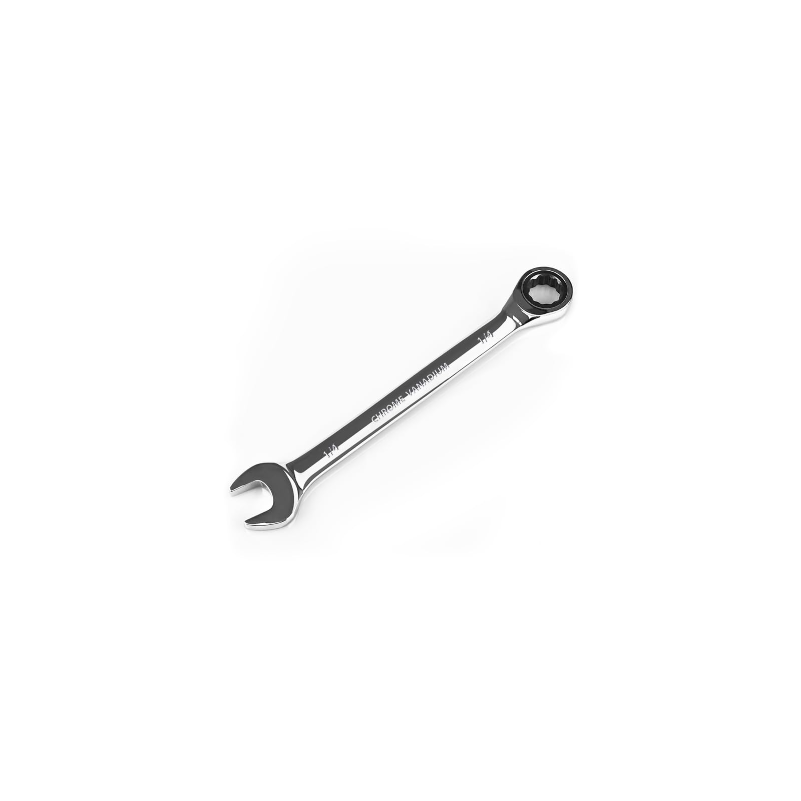 Egofine 1/4 inch Ratcheting Combination Wrench SAE, Industrial Grade Gear Spanner with 12-Point Design, 72-Tooth Ratchet, Chrome Vanadium Steel