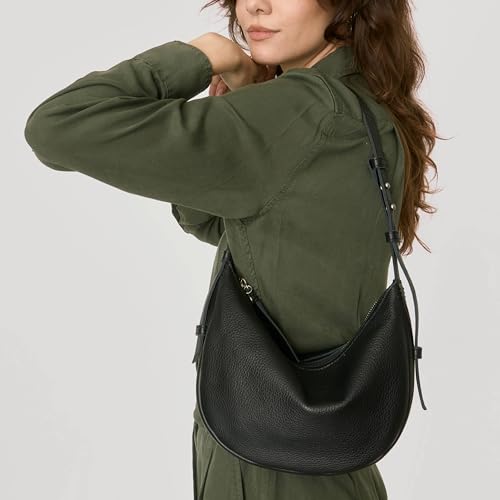Image of The Sak Tess Crescent Shoulder Bag - Premium Women's Handbag for Everyday & Travel - Adjustable Strap with Zipper Closure