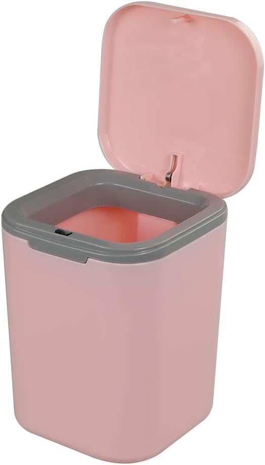 HOMMP 1/2 Gallon Tiny Countertop Trash Can, Push-Button (Pink): Industrial & Scientific