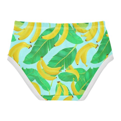 Joisal Toddlers Underwear Floral 2t Cotton Girl Panties Cute Animals Briefs Kids Undies Yellow Bananas Green Leaves Blue2