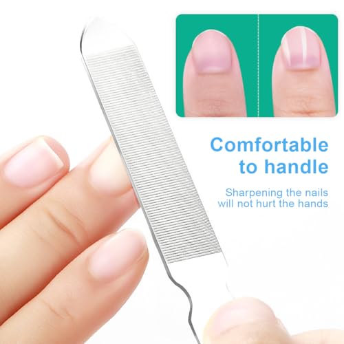 RAMGLYO Zehennagelfeilen für dicke Nägel, professionelle 4-seitige Nagelfeile, Edelstahl, Nagelpflege, Maniküre, Pediküre, Werkzeug für Männer, Senioren, Hunde, 2 Stück