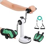 Arm Bike for Physical Therapy, Home Fitness Desk Bike for Seniors, Portable Rehabilitation Exerciser and Resistance Bands for Arm and Shoulder Workout with Adjustable Resistance, Powerful Sunction