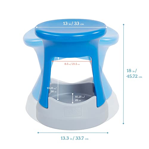 Image of ECR4Kids Active Storage Wobble Stool, 18in Seat Height, Childrens Furniture, Blue /Light Grey