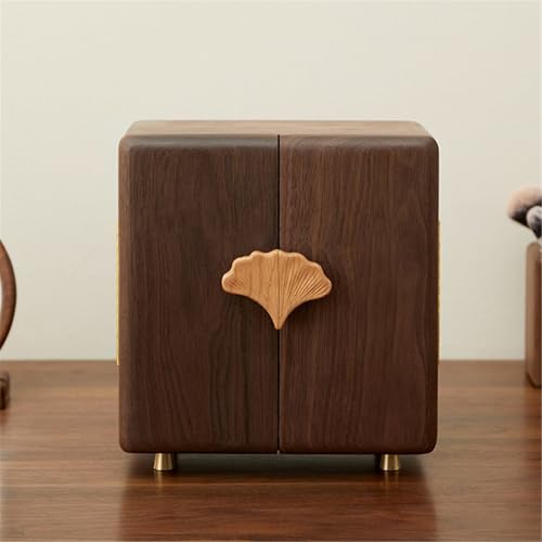 Boîte à bijoux grande capacité en bois de noyer moderne avec tiroirs de rangement modulables - 7