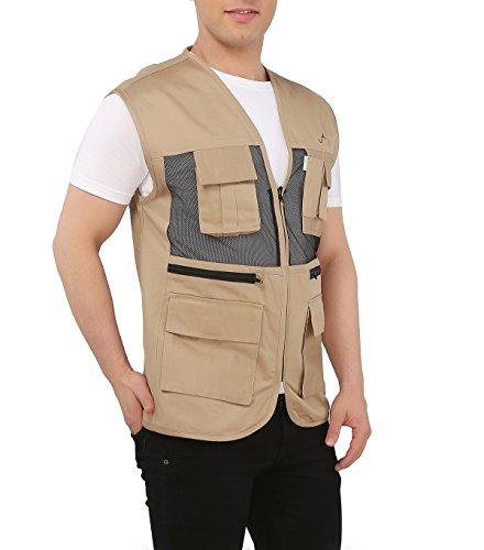 Image of ASHDAN Photographer Durable Vest. Sleeveless Regular Size Outdoor Expedition Jacket. Netted Ventilation