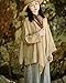 Women's Ramie Wrap Kimono Cardigan Long Sleeve V Neck Vintage Hanfu CostumeTraditional Asian Style Shirt Top (Beige)