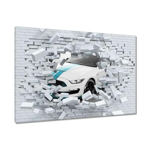 Voiture de sport peinture sur toile 120x80cm de décoration murale moderne H6680M