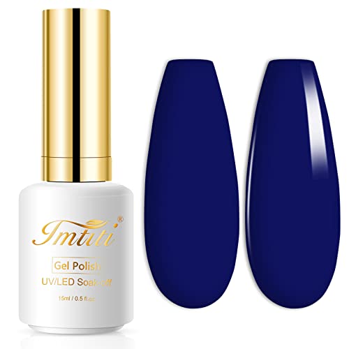 Imtiti gel Nagellack, 1 Stück 15ml Navy Blue Nagellackfarbe, Soak Off Nagellack, Nagelkunst Maniküre Salon DIY Nagellampe Gel Nageldesign, Weihnachtsdekoration zu Hause