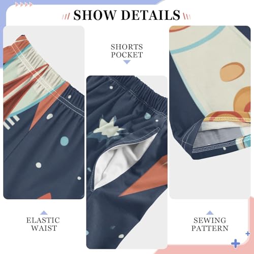ZZXXB Rocket and Star Boys Long Pants Soft Trousers Elastic Waist Kids Lounge Bottoms with Pockets S-XL4