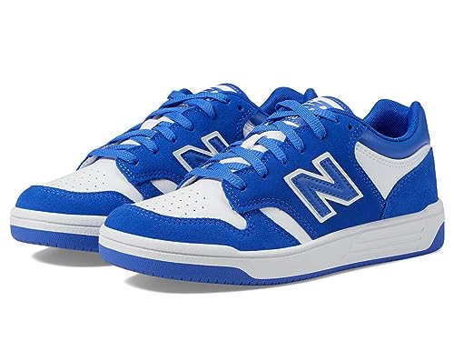 New Balance Boy's 480 V1 Lace-Up Sneaker, Marine Blue/White, 12 Little Kid