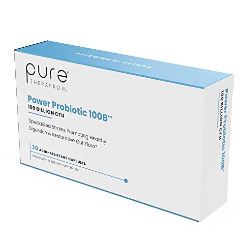 Power Probiotic 100B - 30 Acid-Resistant Capsules | 4 Proven Strains - 100 Billion CFU / Capsule | Sealed in Nitrogen-Purged Aluminum Blister Packs to Insure Freshness | NO Refrigeration Required