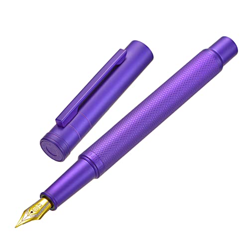 Image of Hongdian 1851 Purple Forest Fountain Pen Medium Nib, Classic Design with Converter and Metal Pen Case