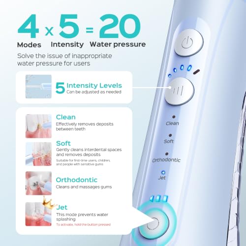 Image of COSLUS ADA Accepted C50 Water Dental Flosser, 4 Modes 5 Intensity Levels