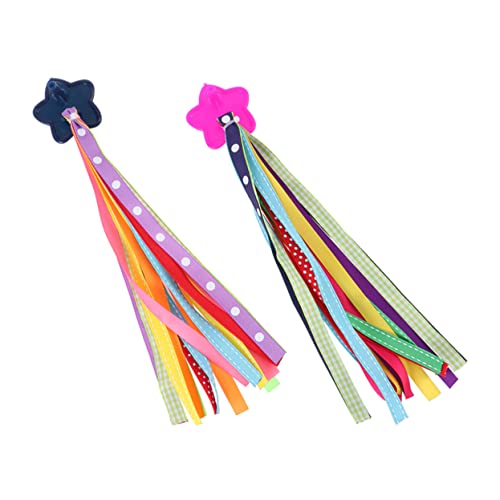 INOOMP 1 Par Streamers Coloridos serpentinas de Manillar para serpentinas de Bicicleta para Vistoso Tejido Bicicleta serpentinas Decoraciones de Manillar paño