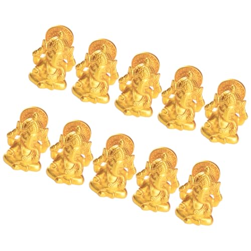 BESPORTBLE Lot de 10 Miniatures Éléphant en Résine Dorée, Statue du Succès pour Décoration Élégante de Terrariums et Salle de Contemplation
