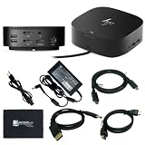 HP 5TW13UT#ABA Universal Dock G2 - for Notebook 120W Power, USB Type C with HDMI, Display Port Cable and C to C Cable with Cloth
