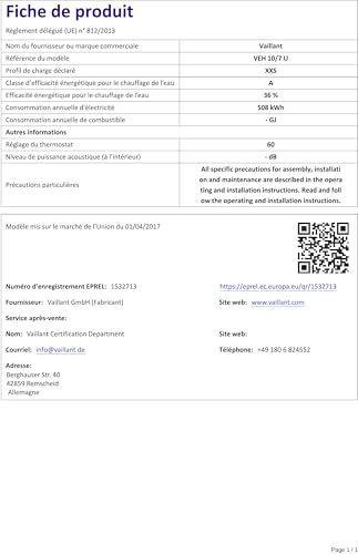 Vaillant Warmwasserspeicher, Untertischgerät eloSTOR VEH 10/7-5 U plus, 230 V, Kapazität: 10 Liter, druckfester Elektro-Kleinspeicher, Untertisch, 0010021147