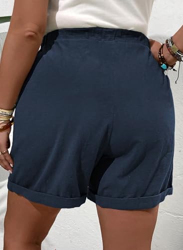 Eytino Womens Plus Size Shorts Casual Elastic Waist Drawstring Comfy Lightweight Summer Shorts with Pockets(1X-5X)2