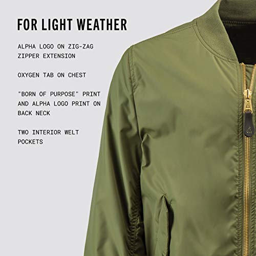 Alpha Industries Men's Ma-1 Skymaster Flight Jacket (S, Sage) #TOP5