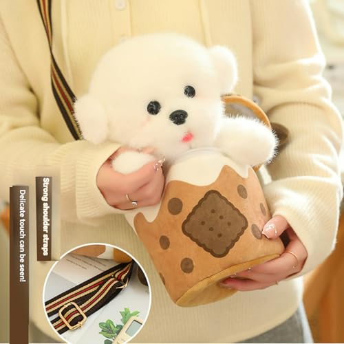 Cute Dog Kawaii Plush Milk Tea Shoulder & Crossbody Bag or Adults Ita Bag4