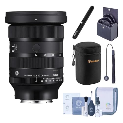 Sigma 24-70MM F2.8 DG DN II Art Lens for Sony E Bundle with Lens Case, Filter Kit, Complete Cleaning Kit, LensPen, Lens Cap Tether, Sigma 4-Year Limited Warranty