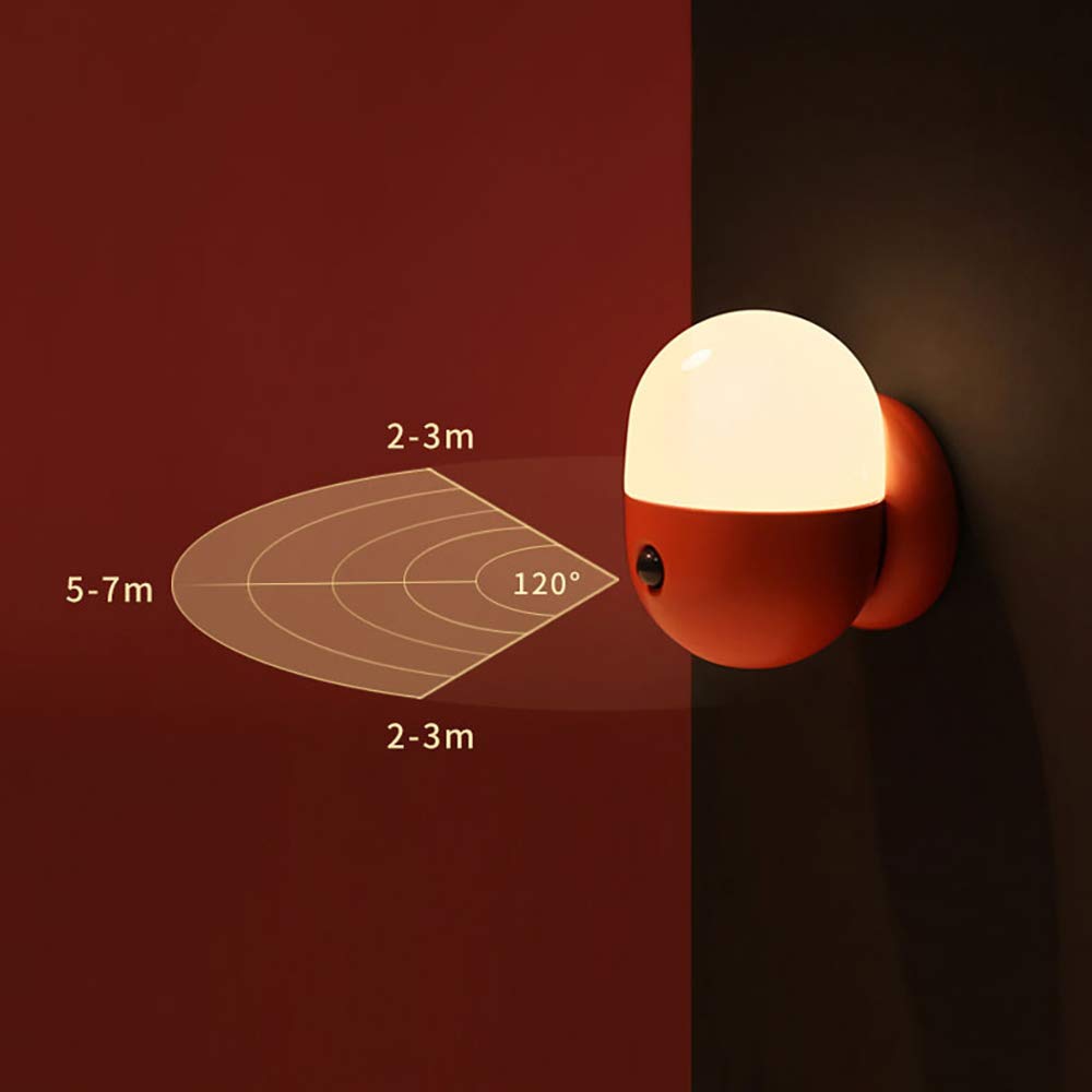 La luz del Sensor, LED portátil Ligero de la Noche, Armario cápsula de luz, Dos Modos, Recargable automática, 500mAh batería Powered, imán de adsorción,Rojo