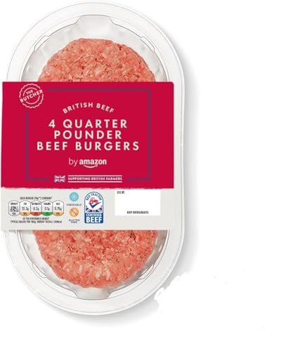 by Amazon 4 Quarter Pounder Beef Burgers 454g