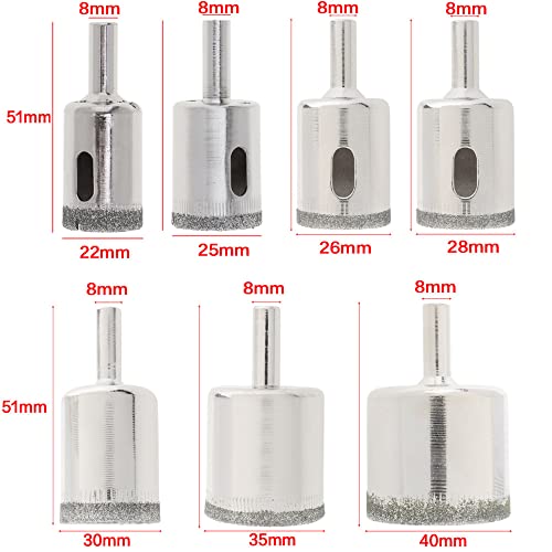 Broca de corona diamantada 22 mm para cerámica y vidrio miniatura 4