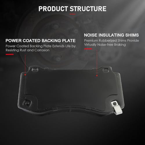 Image of cciyu D1298 Front Metal Disc Brake Pads Kit For Chrysler For 300 2005-2010 2012-2014,For Dodge For Challenger 2008-2023,For Charger 2006-2010 2012-2023,For Magnum,For Jeep For Grand Cherokee