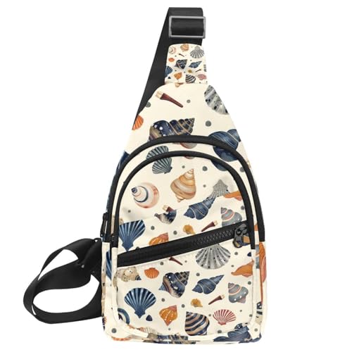 Sac à dos à bandoulière coquillages pour homme et femme avec sac banane à sangle réglable