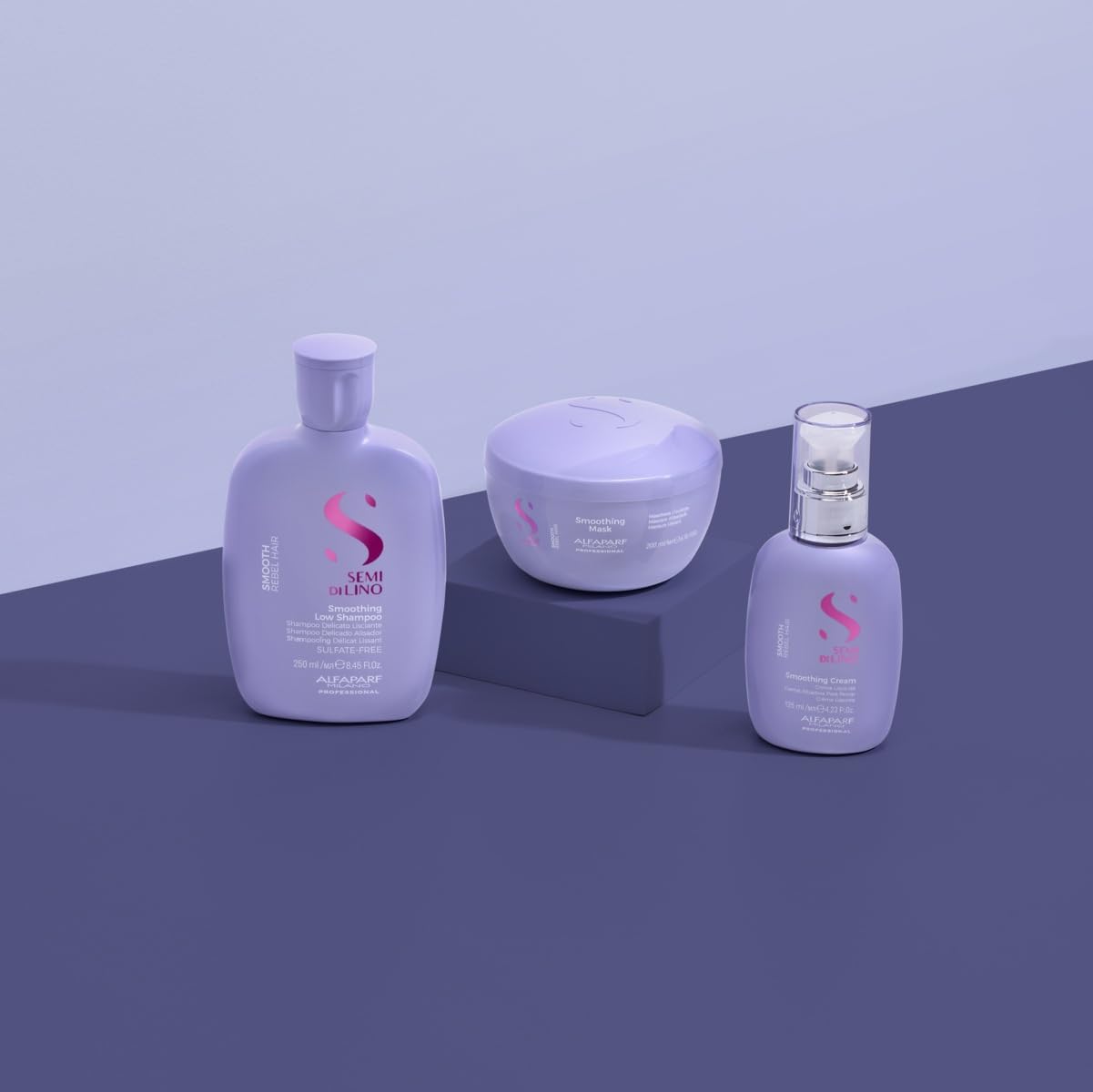 Alfaparf Milano Semi di Lino Smooth Gift Set for Rebel and Frizzy Hair - Sulfate Free Shampoo, Hair Mask and Smoothing Cream - Anti Frizz Control - Image 5