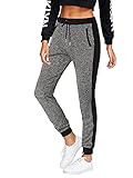 Rave on Friday Damen Jogginghose Sporthose Frauen Baumwolle Sweatpants Slim Fit Freizeithose Lang Trainingshose Fitness High Waist Jogger Laufhosen, Grau, XS
