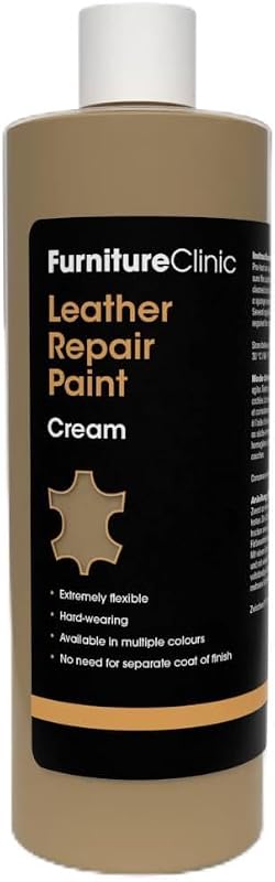 Tinta para Reparo de Couro Furniture Clinic Cream com Cor e Acabamento, 500 mL