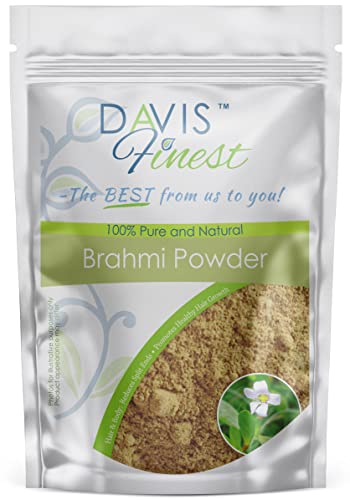 Davis Finest Poudre de Brahmi pour Renforcer, Épaissir et Fortifier les Cheveux Abîmés - Soin Cheveux Pousse Cheveux, Masque Cheveux Végétalien Pointes à Fourches Traitement Réparateur 100 g Cover