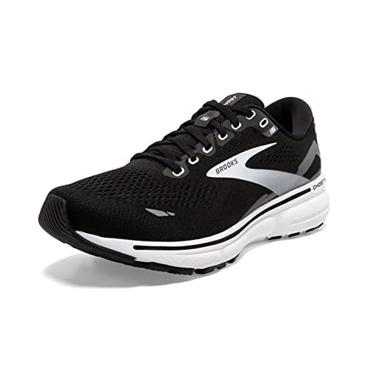 Mejores zapatillas para correr y hacer deporte 3 Brooks Ghost 15, Running Shoe Hombre, Black/Blackened Pearl/White, 45 EU