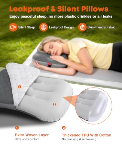 Trakiom Inflatable Camping Pillow with Carabiner, Air Travel Pillow - image 3