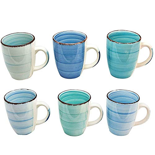 esto24 Design 6er Set Kaffeebecher Keramik 350ml in tollen Farben für Ihr...