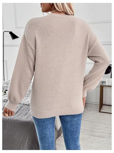Floerns Women's Long Sleeve Big Bowknot Cute Pullover Tops Knit Crew Neck Sweater2