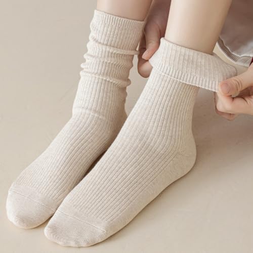 Image of Women's Moisture-Wicking Cotton Crew Socks 7-Pack - Non-Slip Cushioned for Gym /Yoga /Running, Breathable Multi-Color Bundle with Arch Support (Fits 5.5-10)