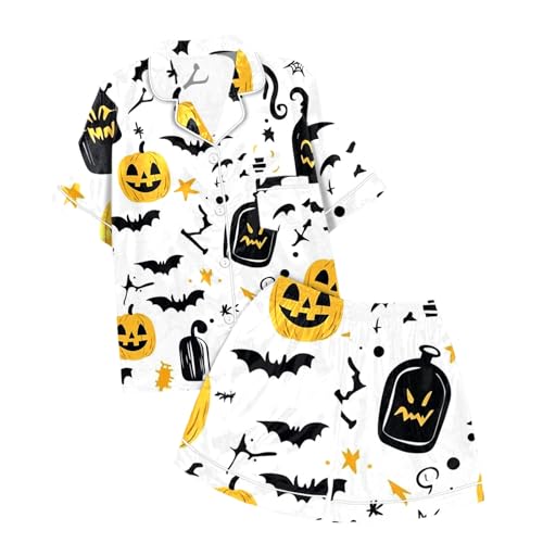 Girls Halloween Outfit Set Casual Round Neck Printed Top and Pants Toddler Kids Comfortable Everyday Wear Spring2