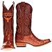 Vaccari Men's James Hand-Corded Top UT Longhorns Embroidery Cognac Gator Belly Leather Narrow Square Toe Cowboy Boots - 9 EE